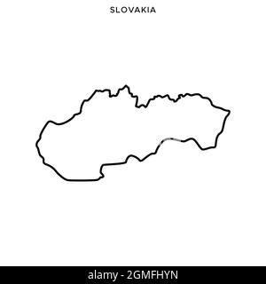 Plan linéaire du modèle de dessin d'illustrations vectorielles Slovaquie. Contour modifiable. Vecteur eps 10. Illustration de Vecteur