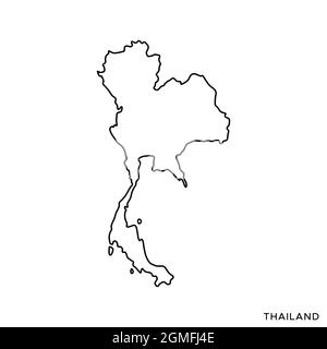 Plan linéaire du modèle de dessin d'illustration de l'action de vecteur de Thaïlande. Contour modifiable. Vecteur eps 10. Illustration de Vecteur