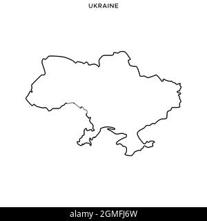 Plan de ligne du modèle de dessin d'illustration de l'action de vecteur Ukraine. Contour modifiable. Vecteur eps 10. Illustration de Vecteur