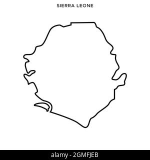 Carte linéaire du modèle de dessin d'illustrations vectorielles Sierra-léonais. Contour modifiable. Vecteur eps 10. Illustration de Vecteur