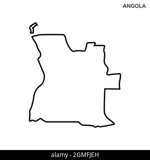 Plan linéaire du modèle de dessin d'illustration de l'action vectorielle en Angola. Contour modifiable. Vecteur eps 10. Illustration de Vecteur