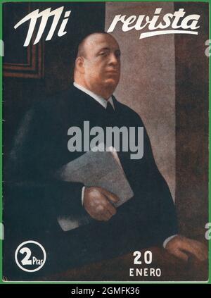 Espagne. Indalecio Prieto Tuero (1883-1962), político español del Partido Socialista en la portada de mi Revista, editada en Barcelona, enero de 1938. Banque D'Images