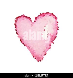 Le cœur est une mosaïque. Aquarelle. Bonne Saint Valentin. Illustration vectorielle Illustration de Vecteur