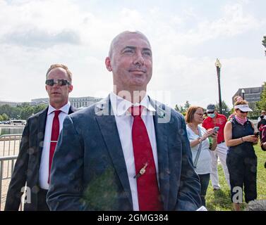 Washington DC, 18 septembre 2021, États-Unis : Matt Braynard, un ancien employé de la campagne de Trump, a organisé le rassemblement Justice pour J6 à Washington DC., tenu à Banque D'Images