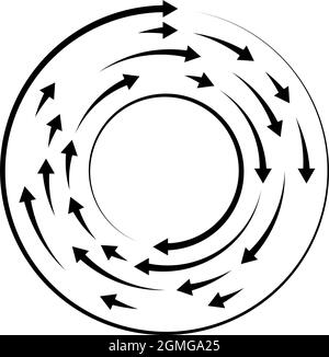 Cercles circulaires, concentriques segmentés, anneaux. Cercle géométrique abstrait. Spirale, tourbillon, tourbillon. Cercles de rotation aléatoires – illustration du vecteur de stock, c Illustration de Vecteur