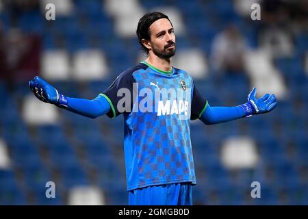 Reggio Emilia, Italie. 17 septembre 2021. Andrea Consigli, de l'US Sassuolo, réagit lors du match de football de la série A entre l'US Sassuolo et le Torino FC. Credit: Nicolò Campo/Alay Live News Banque D'Images