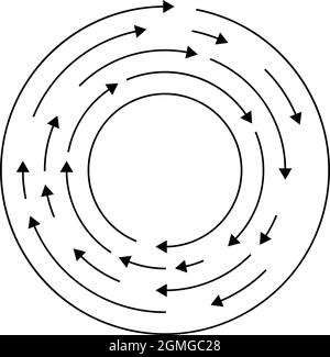 Cercles circulaires, concentriques segmentés, anneaux. Cercle géométrique abstrait. Spirale, tourbillon, tourbillon. Cercles de rotation aléatoires – illustration du vecteur de stock, c Illustration de Vecteur