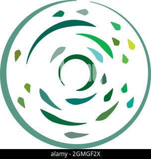 Cercles circulaires et concentriques segmentés colorés. Radiales, radiantes. Forme abstraite de cercle géométrique, élément de conception. Tourbillon, tourbillon, spirale et wh Illustration de Vecteur