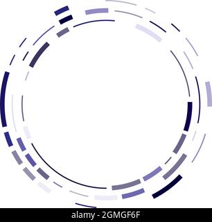 Cercles circulaires et concentriques segmentés colorés. Radiales, radiantes. Forme abstraite de cercle géométrique, élément de conception. Tourbillon, tourbillon, spirale et wh Illustration de Vecteur