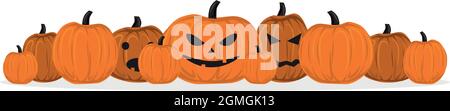 Ensemble de citrouilles réalistes pour les fêtes d'halloween - illustration vectorielle Illustration de Vecteur