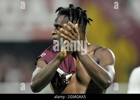 Salerno, Italie. 18 septembre 2021. Duvan Zapata joueur d'Atalanta, pendant le match de la série italienne Un championnat entre Salerntana vs Atalanta résultat final 0-1, match joué au stade Arechi à Salerno. Salerno, Italie, 18 septembre 2021. (Photo par Vincenzo Izzo/Sipa USA) crédit: SIPA USA/Alay Live News Banque D'Images