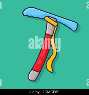 illustration de vecteur de dessin animé isolé ice ax dans un style plat Illustration de Vecteur