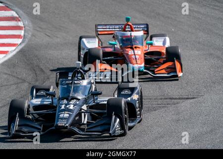 Monterey, Californie, États-Unis. 17 septembre 2021. SÉBASTIEN BOURDAIS (14) du Mans, France pratique le Grand Prix Firestone de Monterey au circuit WeatherTech Laguna Seca à Monterey, Californie. (Credit image: © Walter G Arce SR Grindstone Medi/ASP via ZUMA Press Wire) Banque D'Images