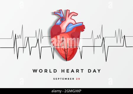 vector design world heart day avec cœur Illustration de Vecteur