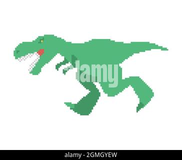 Dinosaure tyrannosaurus rex pixel art. Pixelated T-rex est un lézard prédateur. dino préhistorique 8 bits Illustration de Vecteur