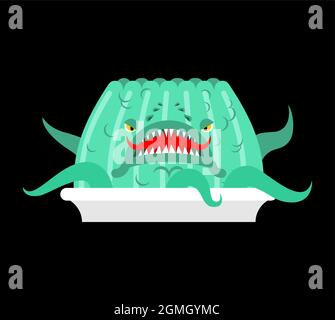 Monster Jelly isolé. Jell vert. Douceur de la monstruosité. Illustration vectorielle Illustration de Vecteur