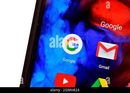 New Delhi, Inde - 22 décembre 2019 : Google Apps sur smartphone Banque D'Images