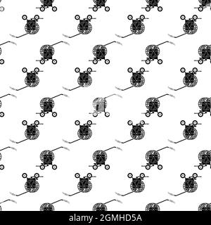 Modèle de pompe à eau du tracteur texture d'arrière-plan sans couture répétition du papier peint vecteur géométrique Illustration de Vecteur