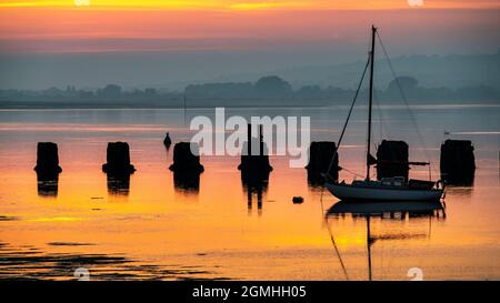 Langstone Harbour, Hayling Island, Hampshire, Royaume-Uni. Banque D'Images