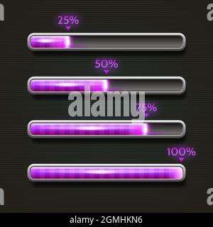 Barre de progression rose, chargement, modèle pour l'interface de l'application Illustration de Vecteur