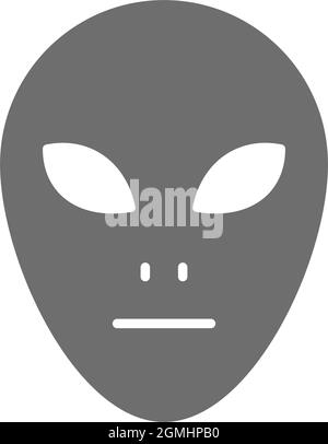 Icône grise Alien Head. Isolé sur fond blanc Illustration de Vecteur