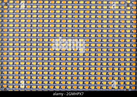 Vue de dessus de l'arrière-plan de la texture du panneau LED Banque D'Images