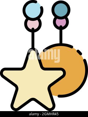 Icône étoile de jouet de berceau. Outline star CRIB jouet vecteur icône couleur plat isolé Illustration de Vecteur