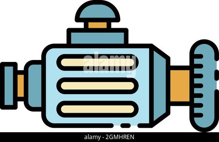 Icône du générateur de voiture. Contour voiture générateur vecteur icône couleur isolé plat Illustration de Vecteur