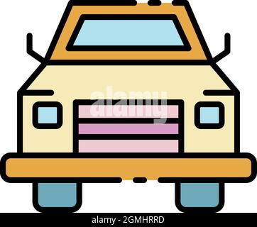 Icône de voiture de pick up. Contour pick up voiture vecteur icône couleur plat isolé Illustration de Vecteur