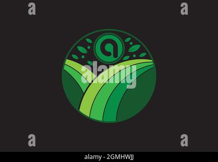 Conception écologique du logo lettre « a » Natural initial Vector Templet Illustration de Vecteur