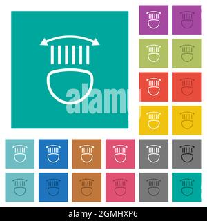 Commandes des phares de voiture icônes plates multicolores sur fond carré Uni. Inclut des variantes d'icône blanche et foncée pour les effets de survol ou actifs. Illustration de Vecteur