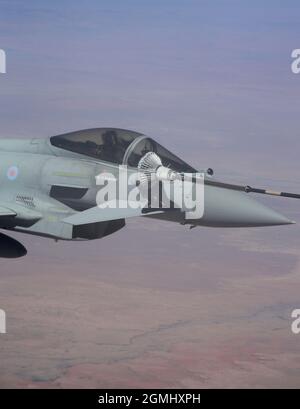 Royal Air Force Eurofigther typhons du 41 Squadron en route pour les essais aux États-Unis Banque D'Images