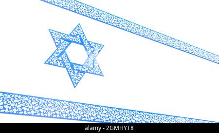 Mignon drapeau israélien bleu ornement tissage isolé - cg objet rendu 3D Banque D'Images