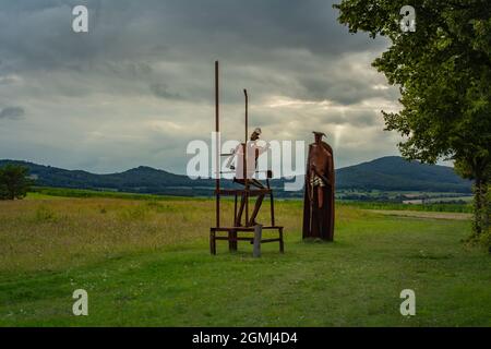 Geisain le Rhoen, Allemagne- août 2021: Chemin de l'espoir sur l'ancienne frontière intérieure-allemande Banque D'Images