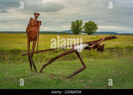 Geisain le Rhoen, Allemagne- août 2021: Chemin de l'espoir sur l'ancienne frontière intérieure-allemande Banque D'Images