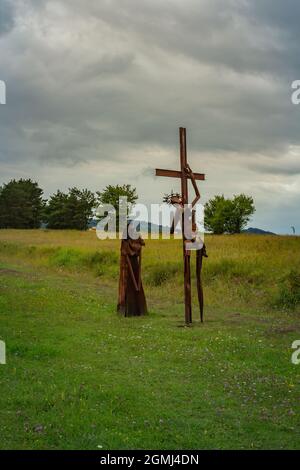 Geisain le Rhoen, Allemagne- août 2021: Chemin de l'espoir sur l'ancienne frontière intérieure-allemande Banque D'Images