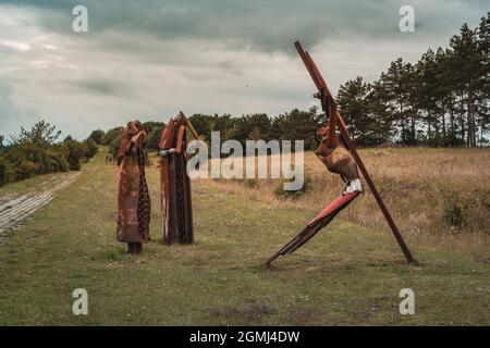 Geisain le Rhoen, Allemagne- août 2021: Chemin de l'espoir sur l'ancienne frontière intérieure-allemande Banque D'Images