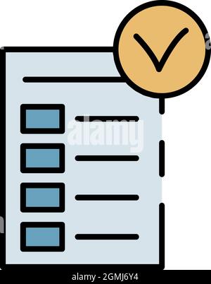 Icône liste de contrôle de régime. Description de la liste de contrôle de régime vecteur icône couleur plat isolé Illustration de Vecteur