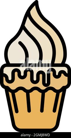 Icône de la boulangerie meringue. Contour boulangerie meringue vecteur icône couleur plat isolé Illustration de Vecteur