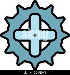 Icône de roue de chaîne de vélo. Contour vélo chaîne vecteur icône couleur plat isolé Illustration de Vecteur
