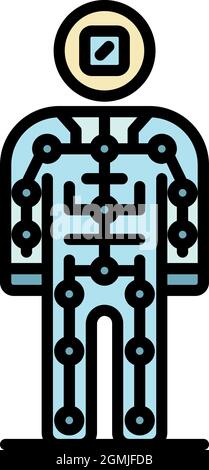 Icône humanoïde ai. Outline ai humanoid vecteur icône couleur plat isolé Illustration de Vecteur