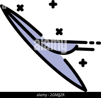 Icône d'incision de scalpel. Contour scalpel incision vecteur icône couleur plat isolé Illustration de Vecteur