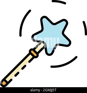 Icône du groupe Magic Star. Contour magique bande étoile vecteur icône couleur plat isolé Illustration de Vecteur
