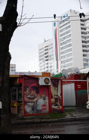 Ancienne gare routière près de l'hôpital VMA, Sofia Bulgarie Banque D'Images