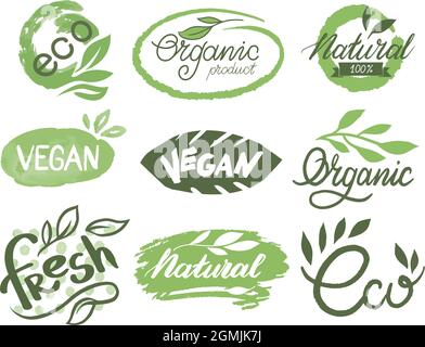 Étiquettes et emblèmes écologiques et naturels vecteur Illustration de Vecteur