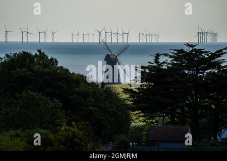 Beacon Mill ou New Mill sur le parc national de South Downs, Rotingdean, Sussex, Angleterre Banque D'Images