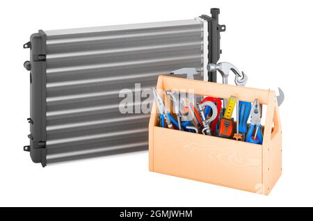 Radiateur De Voiture Isolé Sur Fond Blanc Illustration 3d