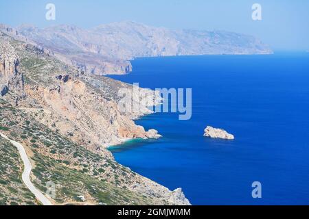 Amorgos Island Coastline, Amorgos, Cyclades, Grèce, Banque D'Images