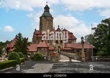 Lesn, basse Silésie, Pologne 7 juillet 2021 . Vue sur le château de Czoch à lesna, en basse Silésie Banque D'Images