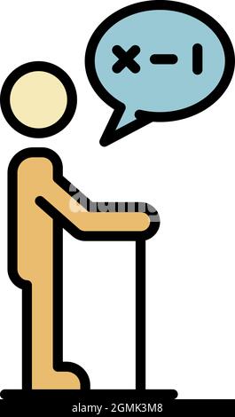 Démence homme senior icône. Contour démence homme senior vecteur icône couleur plat isolé Illustration de Vecteur